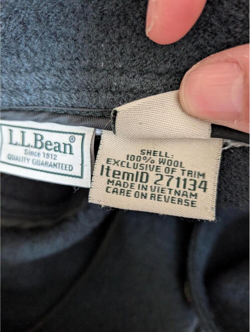 L.L. Bean Coat Womens 1X Green Wool Fleece Lined Button Front Pockets Mid Length - Picture 6 of 6